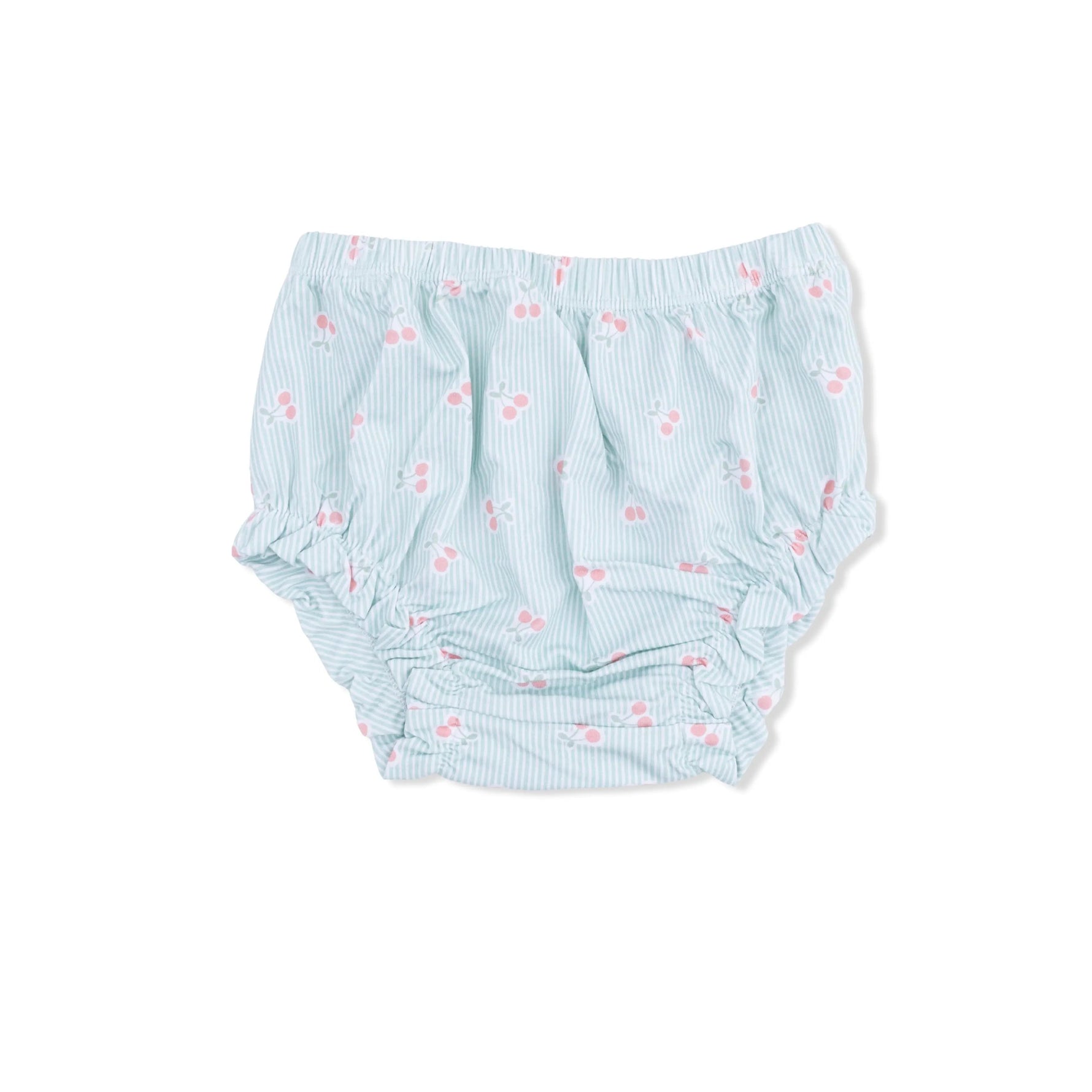 Angel Dear Tiny Cherry Stripe - Top with Bows and Ruffle Leg Bloomer - 