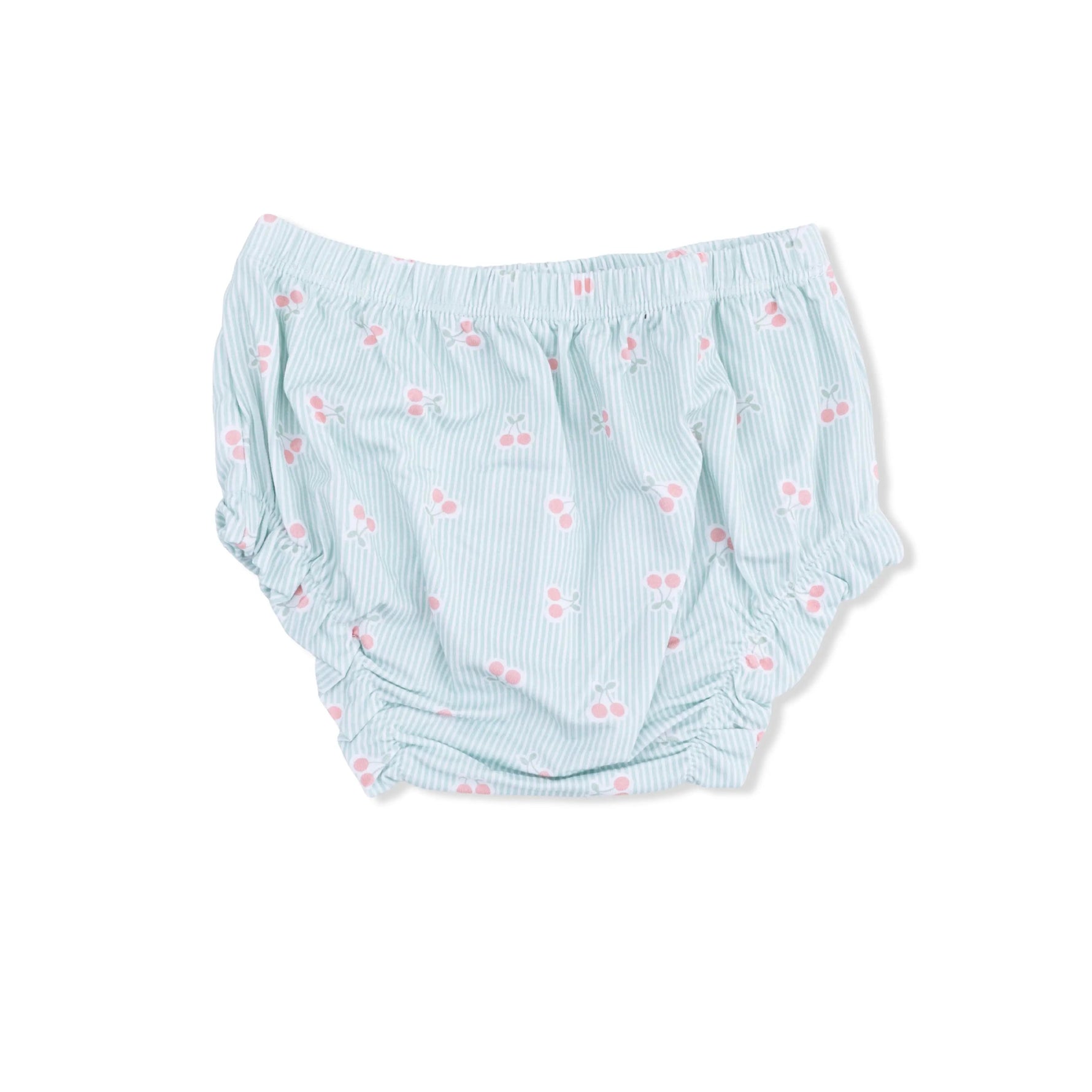 Angel Dear Tiny Cherry Stripe - Top with Bows and Ruffle Leg Bloomer - 