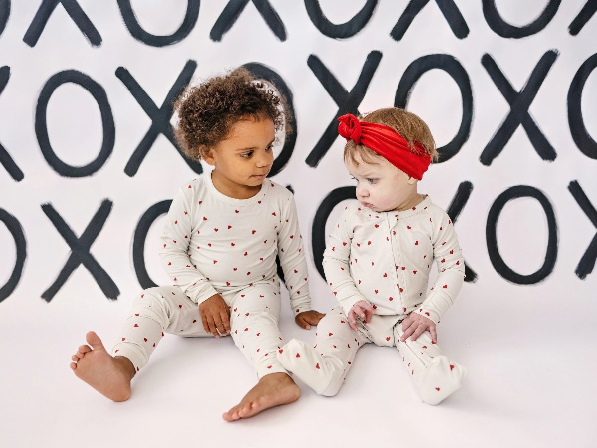 Little Joy Co. Tiny Hearts 2Pc Bamboo Pajamas Set For Kids Soft Sleepwear - Everetts Place Boutique - 