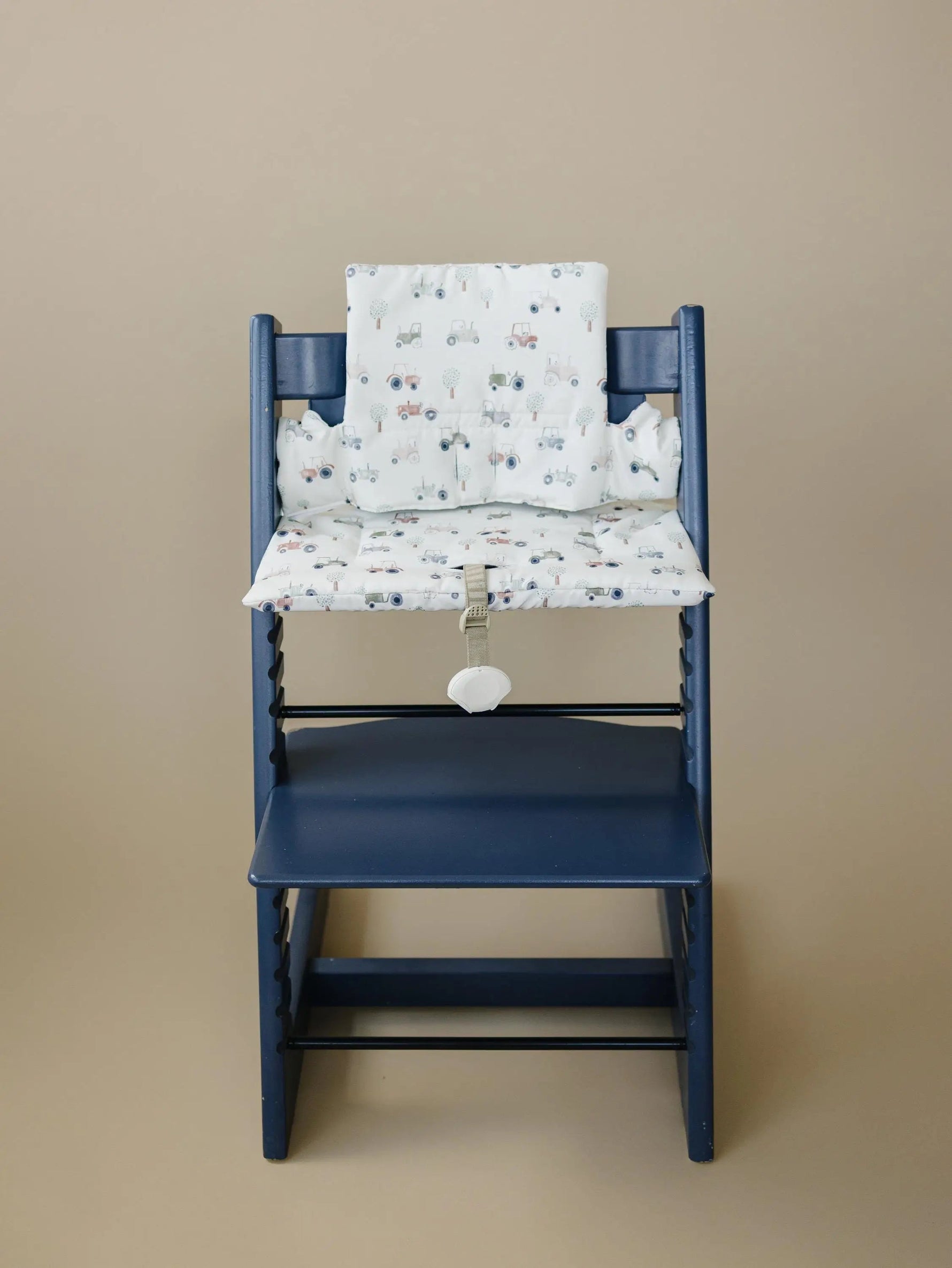Little Joy Co. Tiny Tractors Cushion for the Stokke Tripp Trapp Highchair - Wipeable Cover - Baby Highchair Accessories - 
