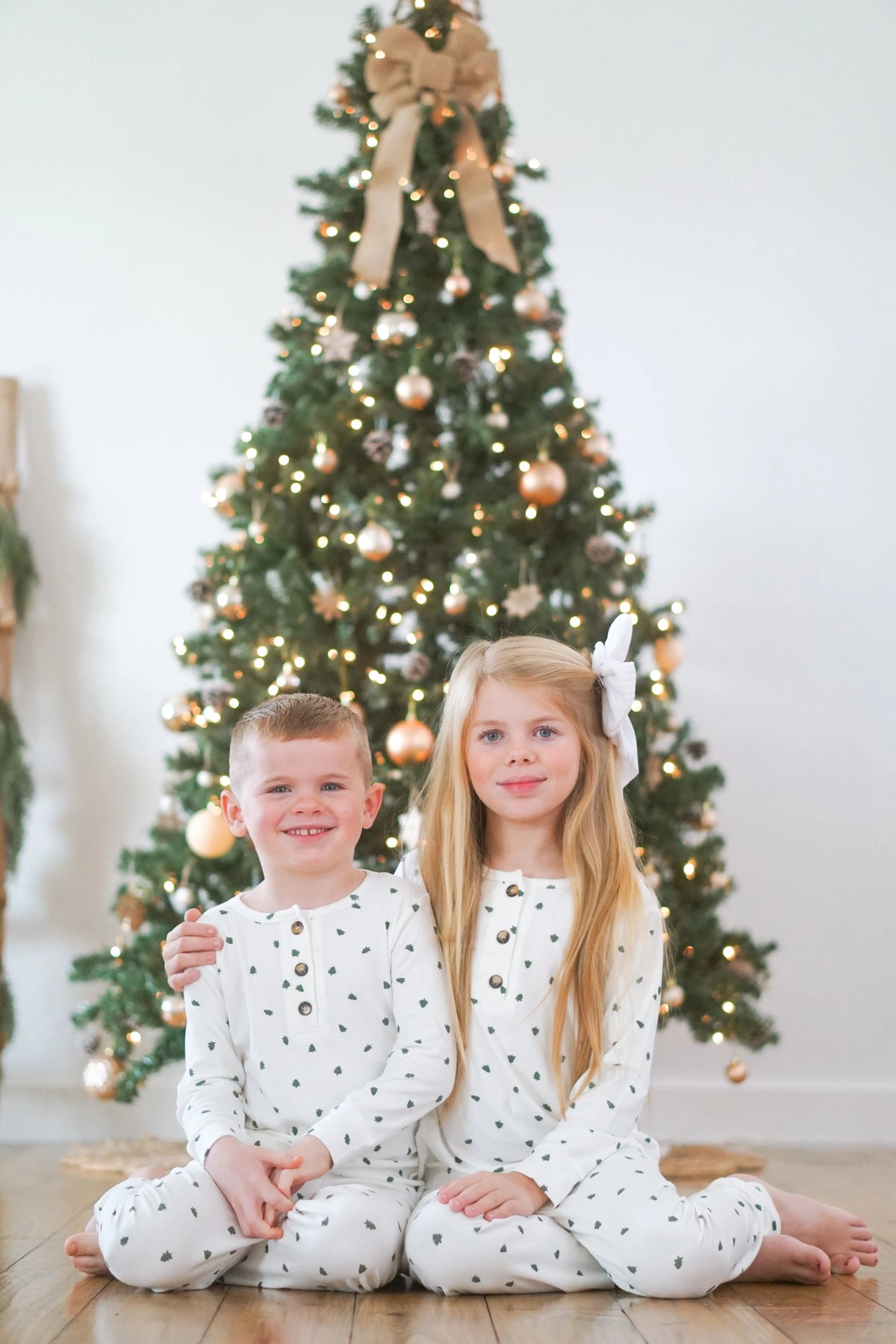 Little Joy Co. Tiny Trees Ribbed Bamboo 2pc Henley Pajamas - 