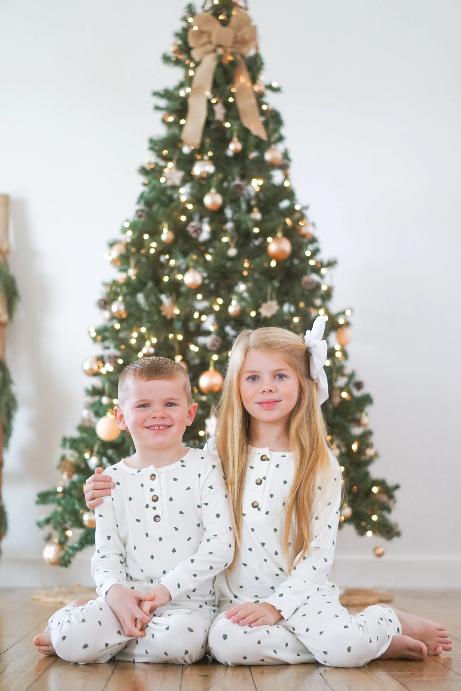 Little Joy Co. Tiny Trees Ribbed Bamboo 2pc Henley Pajamas - 