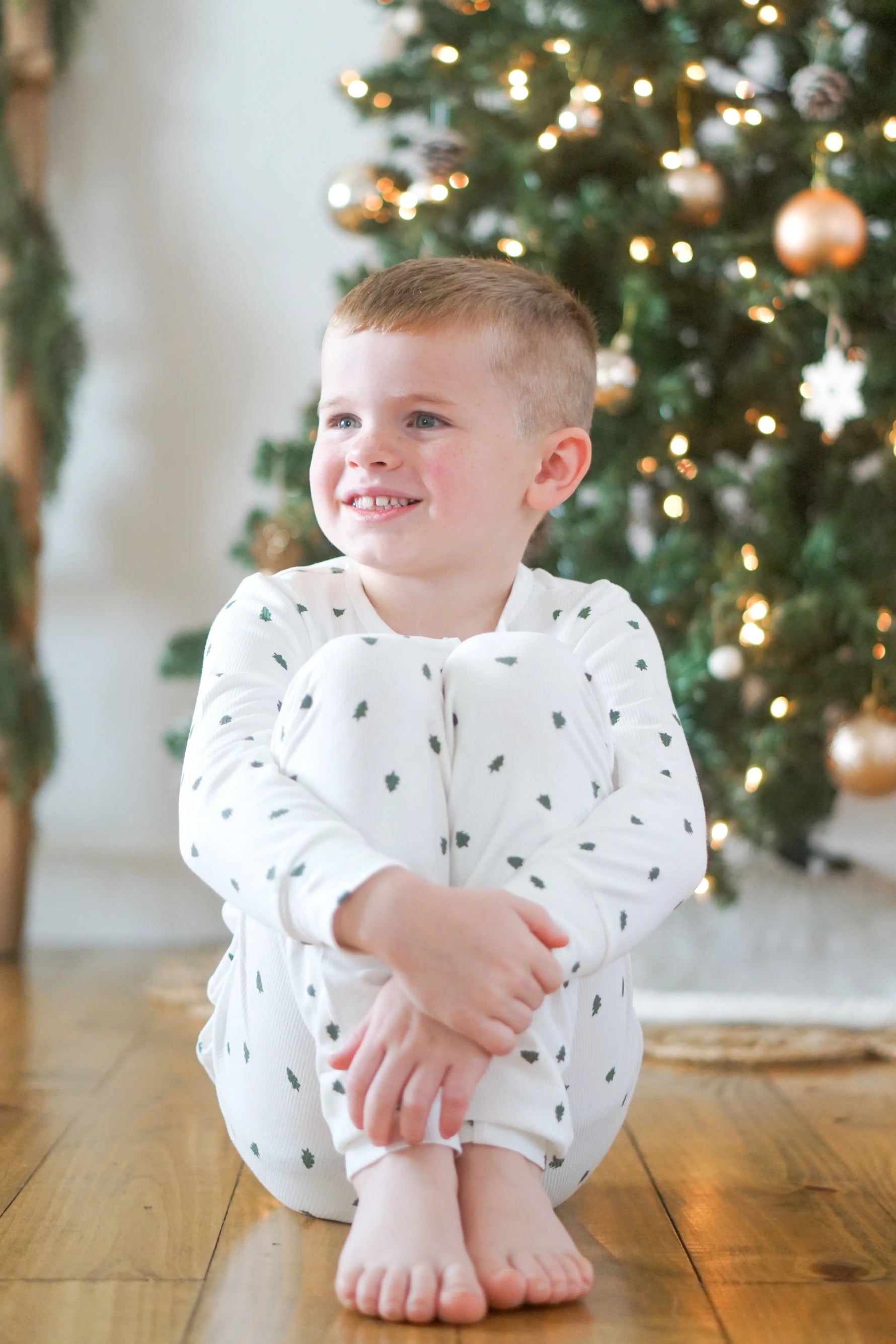 Little Joy Co. Tiny Trees Ribbed Bamboo 2pc Henley Pajamas - 