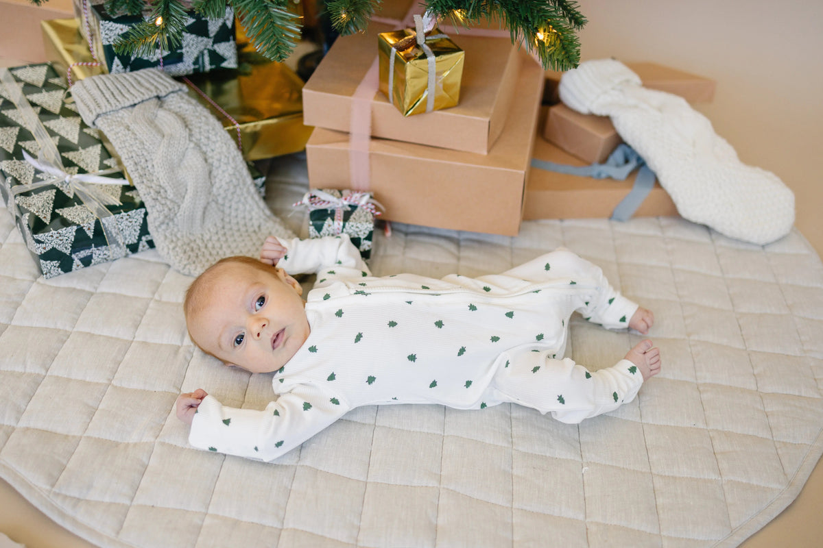 Little Joy Co. Tiny Trees Ribbed Bamboo Zippy Pajamas - 