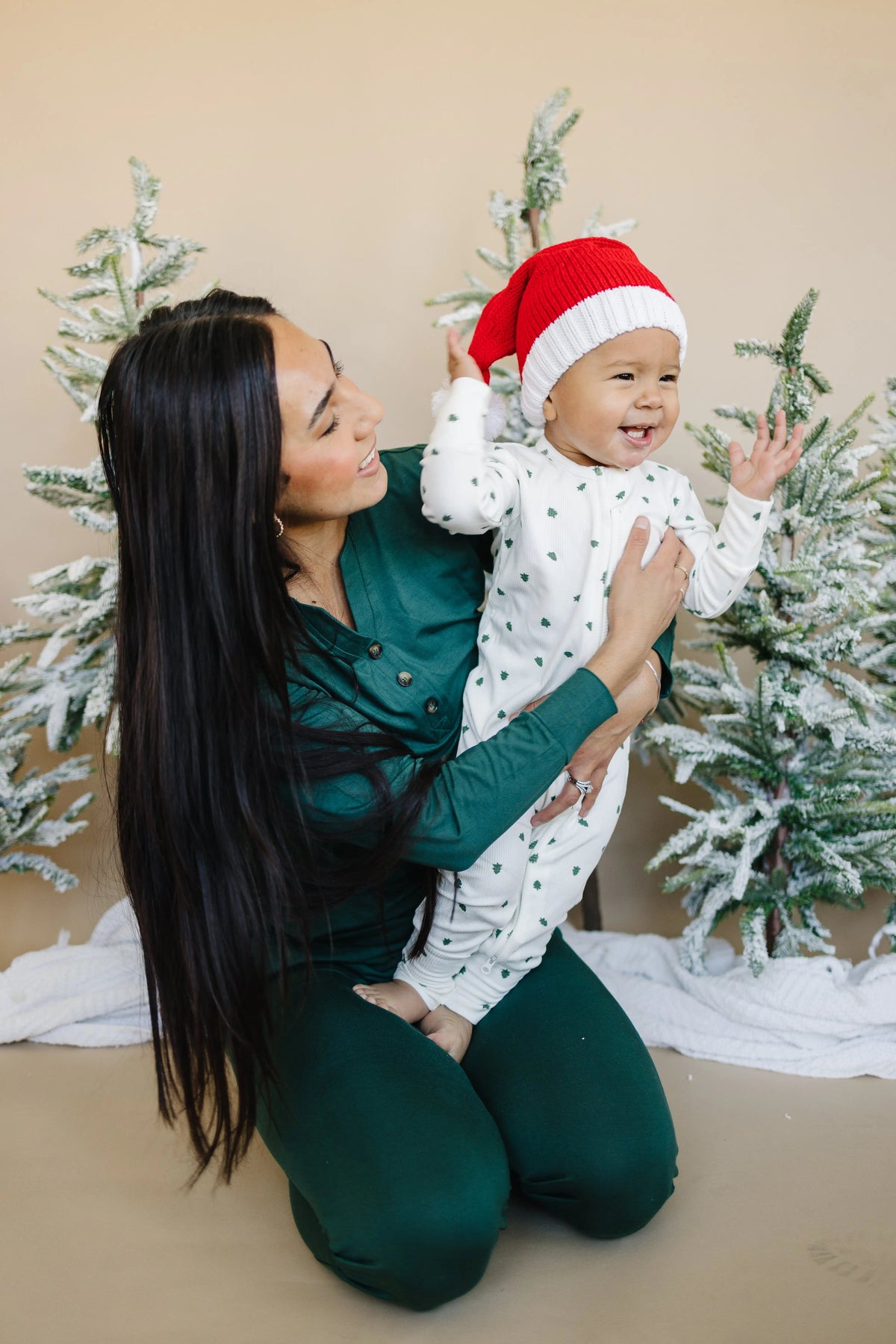 Little Joy Co. Tiny Trees Ribbed Bamboo Zippy Pajamas - 