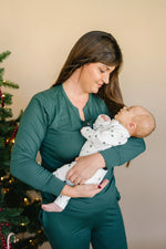 Little Joy Co. Tiny Trees Ribbed Bamboo Zippy Pajamas - 