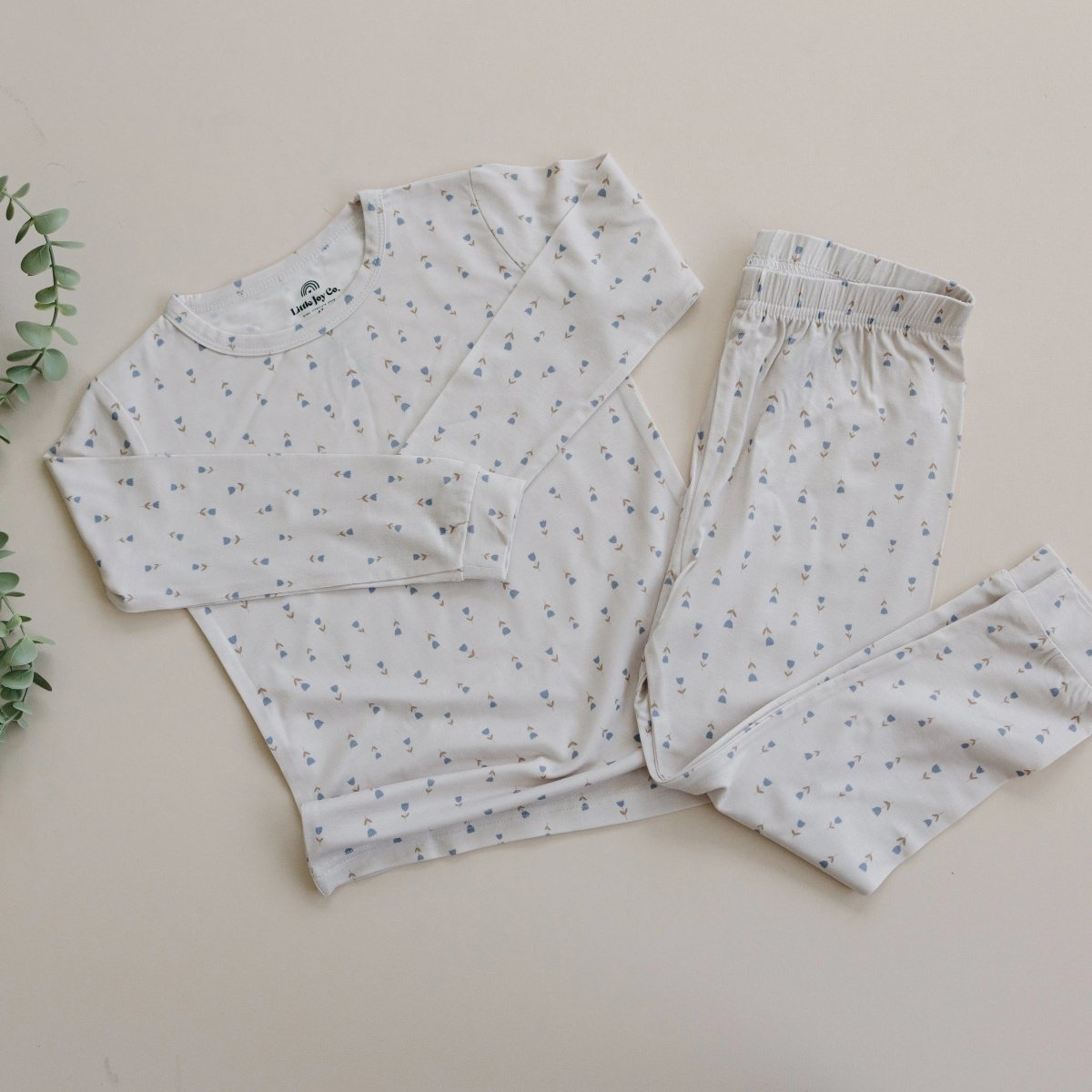 Little Joy Co. Tiny Tulips Bamboo Pajamas 2Pc Comfort Sleepwear Set - Everetts Place Boutique - 