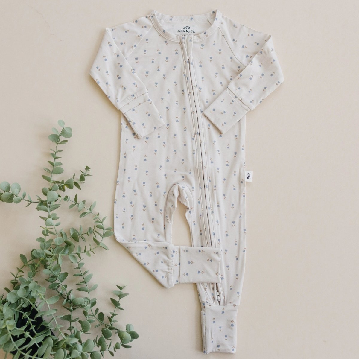 Little Joy Co. Tiny Tulips Bamboo Zippy Pajamas for Babies Little Joy - Everetts Place Boutique - 