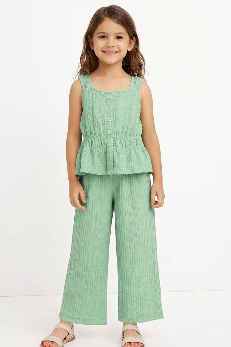 Cutie Patootie Clothing Toddler 2 Piece Crinkle Plisse Pant Set 2T 6T PolyesterEveretts Place