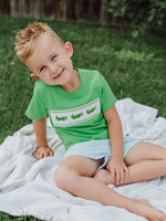 Rylee Faith Designs Toddler Boys Summer Crocodile Embroidered Plaid Shorts Set