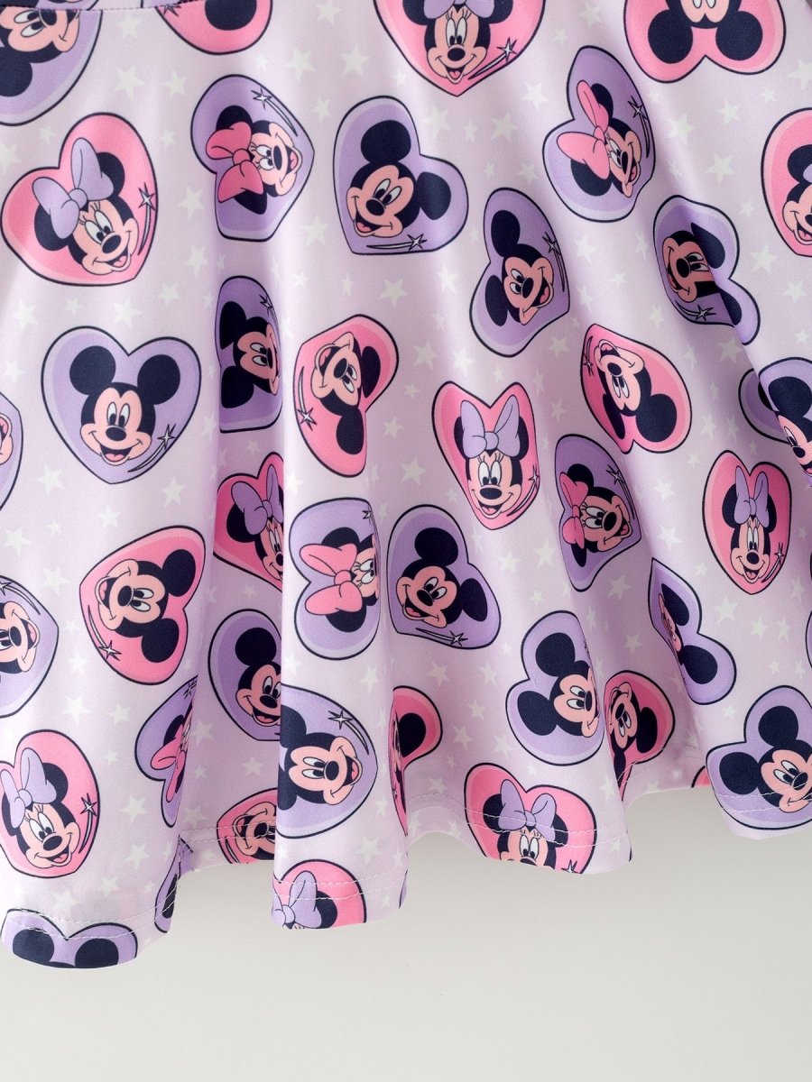 Rylee Faith Designs Toddler Girls Character Print Purple Heart Dress - 