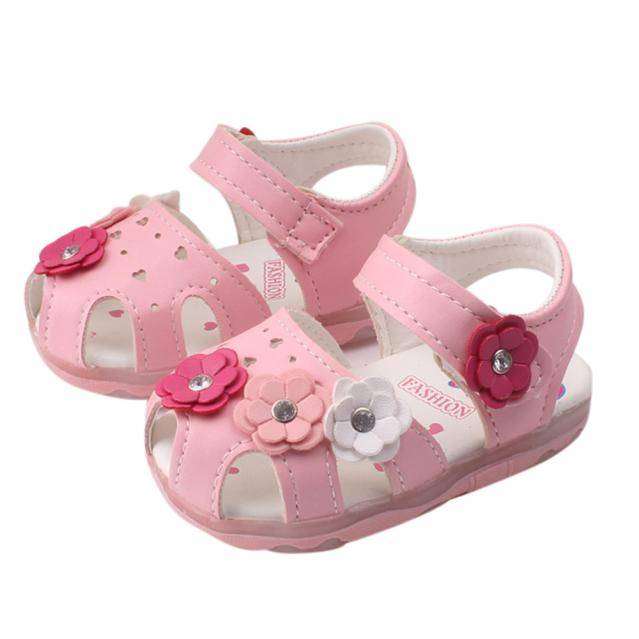 Toddler Girls Flower Sandals Lights Princess Baby - Everetts Place: Online Boutique - Footwear