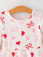 Rylee Faith Designs Toddler Girls Valentine Bow Heart Shape Print Dress - 