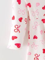Rylee Faith Designs Toddler Girls Valentine Bow Heart Shape Print Dress - 