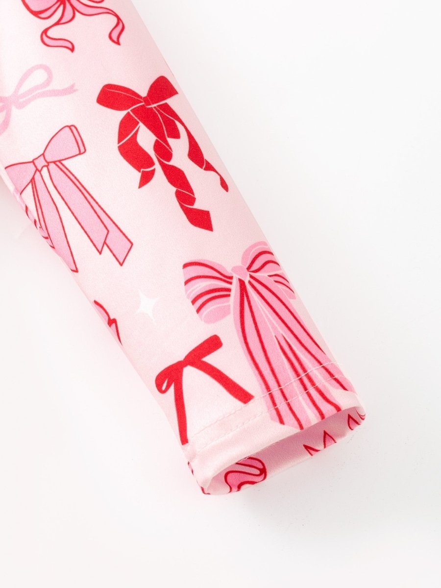 Rylee Faith Designs Toddler Girls Valentine Bow Print Long Sleeves Dress - 