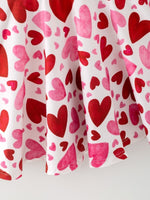Rylee Faith Designs Toddler Girls Valentine Cute Pink Red Heart Print Dress - 