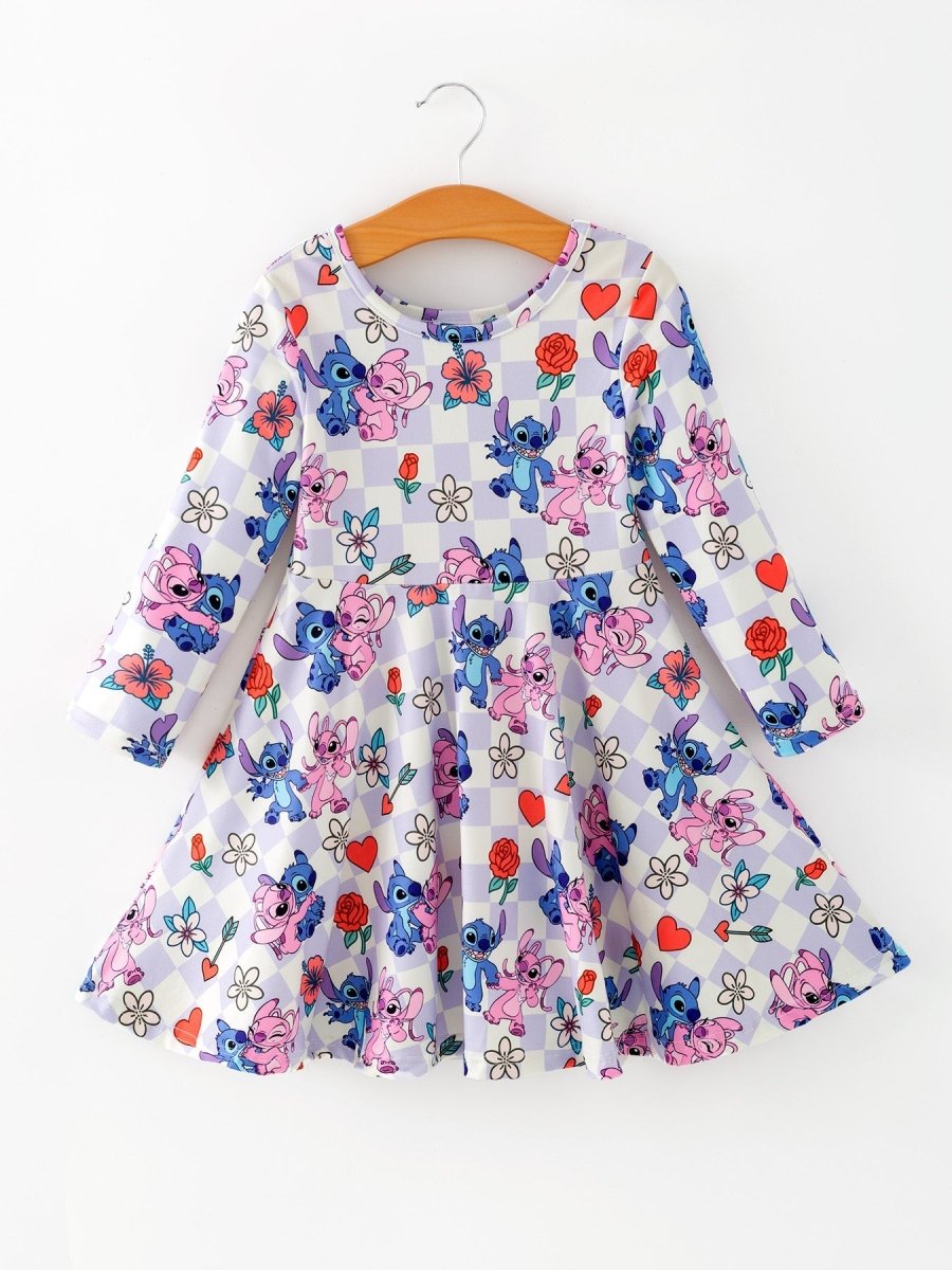 Rylee Faith Designs Toddler Girls Valentine Party Dress – Candy Heart Print Holiday Outfit - 