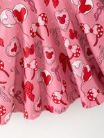 Rylee Faith Designs Toddler Girls Valentine Party Pink Dress – Red Bow Heart Print Outfit - 