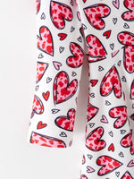 Rylee Faith Designs Toddler Girls Valentine Party Red Heart Print Dress - 