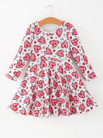 Rylee Faith Designs Toddler Girls Valentine Party Red Heart Print Dress - 