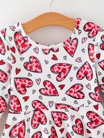 Rylee Faith Designs Toddler Girls Valentine Party Red Heart Print Dress - 