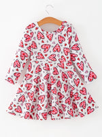 Rylee Faith Designs Toddler Girls Valentine Party Red Heart Print Dress - 