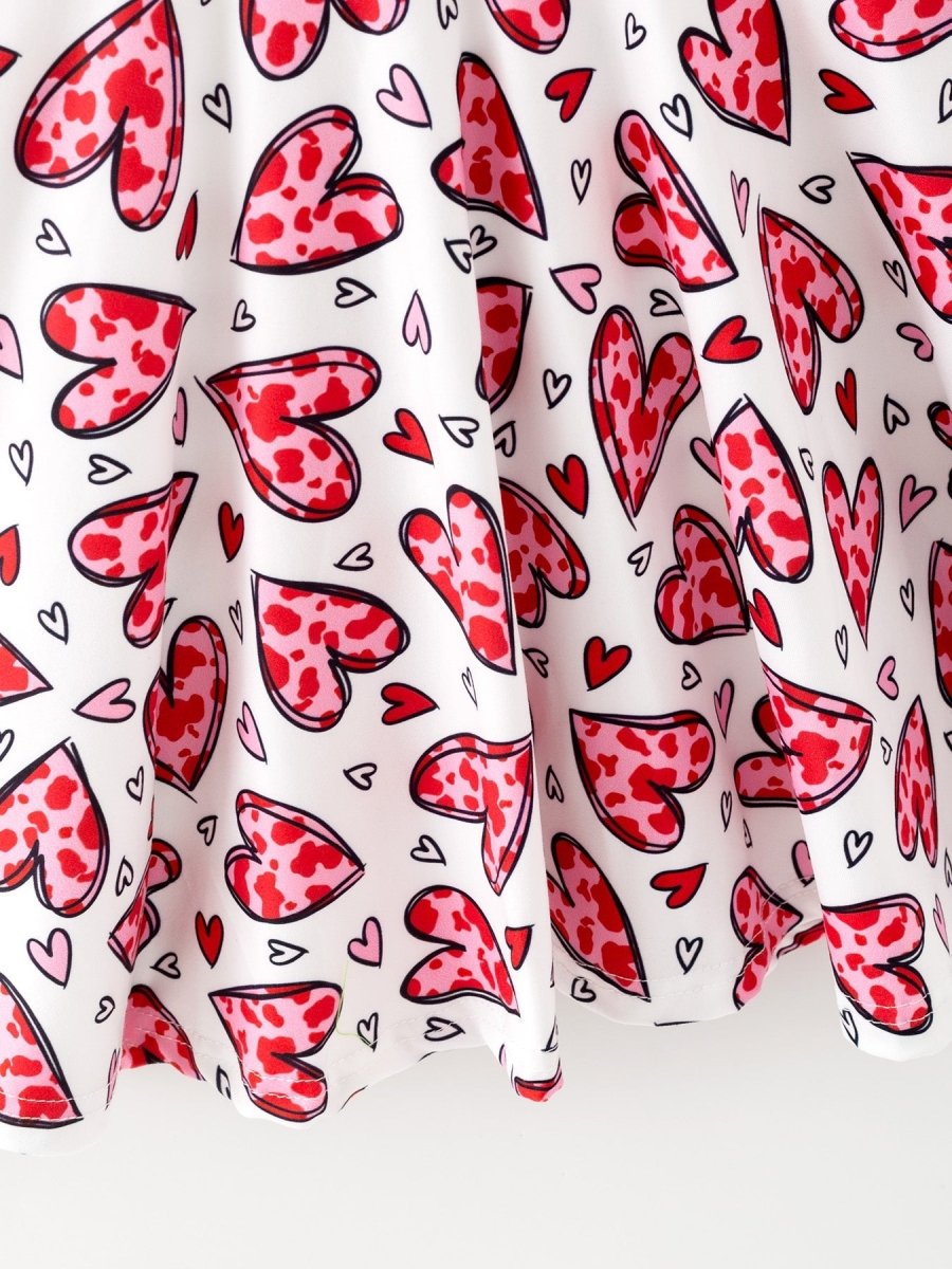 Rylee Faith Designs Toddler Girls Valentine Party Red Heart Print Dress - 