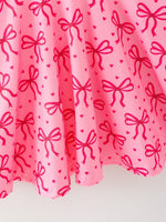 Rylee Faith Designs Toddler Girls Valentine’s Day Pink Bow Print Dress - 