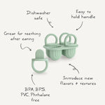 Mushie Toddler Ice Pop Tray Silicone Rainbow Shaped Popsicle Maker - 