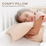 Comfy Cubs Toddler Pillows with Soft Cotton Pillow Case in Cream - 
