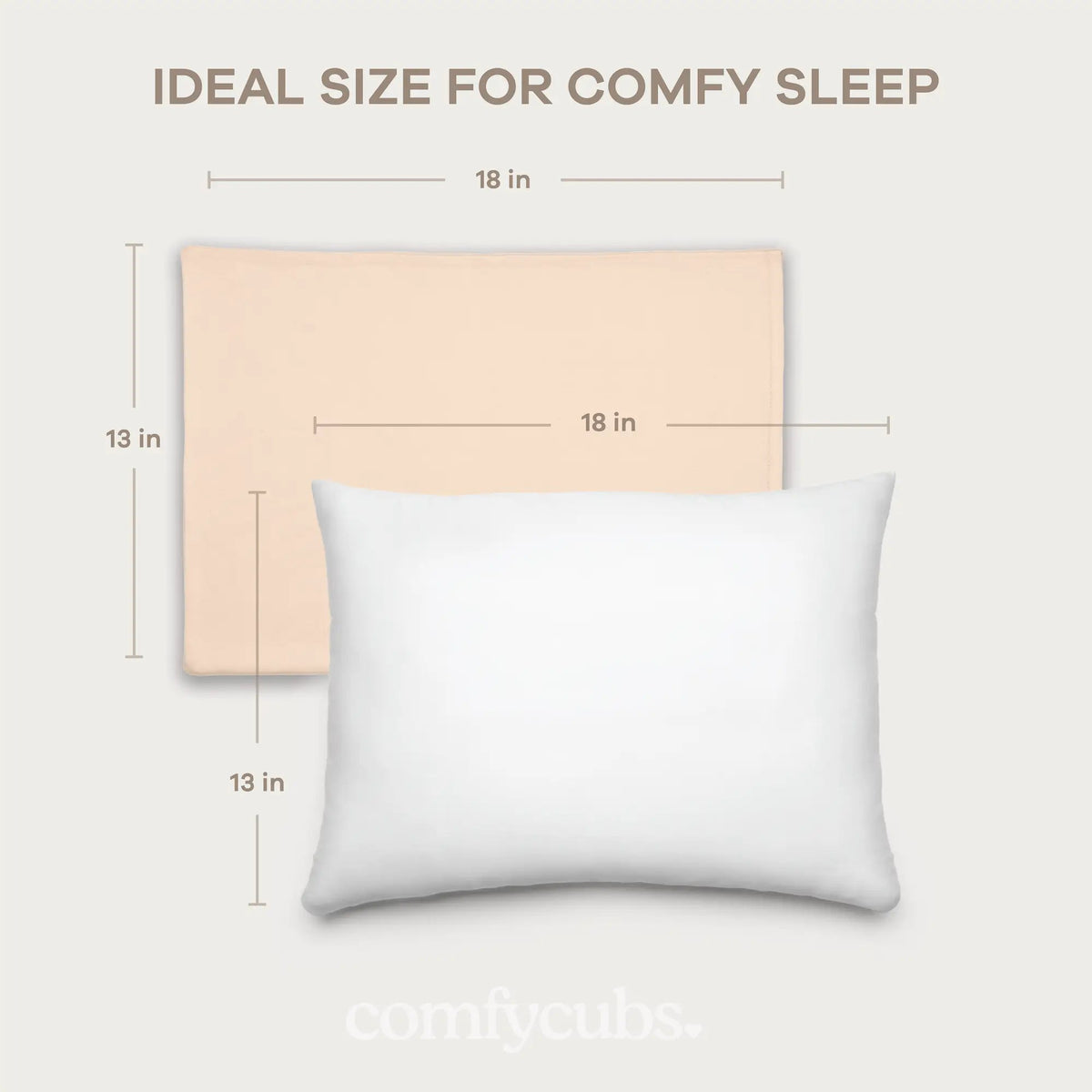 Comfy Cubs Toddler Pillows with Soft Cotton Pillow Case in Cream - 