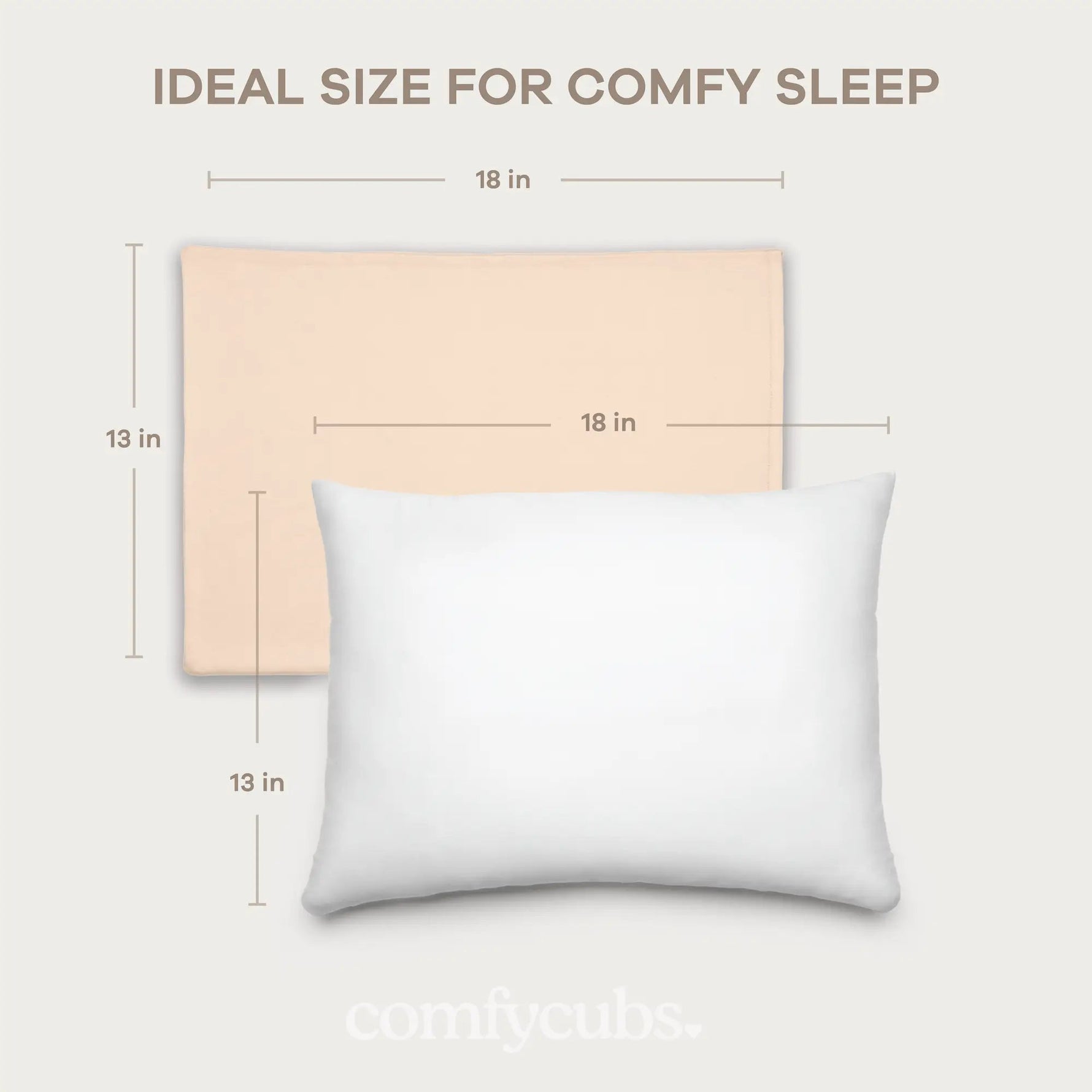 Comfy Cubs Toddler Pillows with Soft Cotton Pillow Case in Cream - 