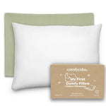 Comfy Cubs Toddler Pillows with Soft Cotton Pillow Case in Sage - 