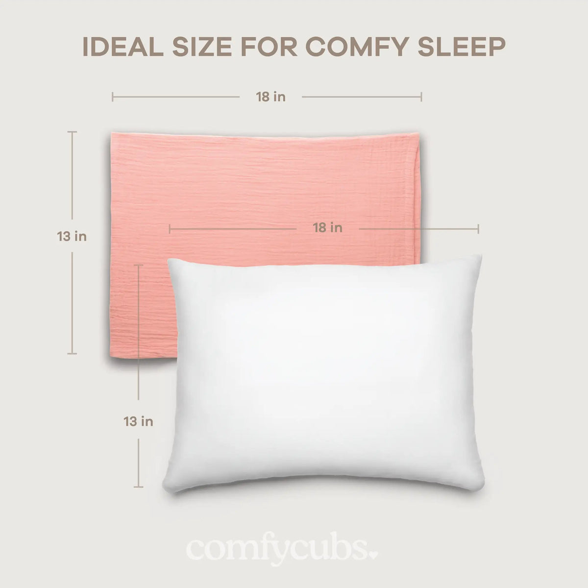Comfy Cubs Toddler Pillows with Soft Muslin Pillow Case in Blush - 