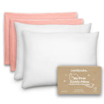 Comfy Cubs Toddler Pillows with Soft Muslin Pillow Case in Blush - 