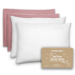 Comfy Cubs Toddler Pillows with Soft Muslin Pillow Case in Mauve - 