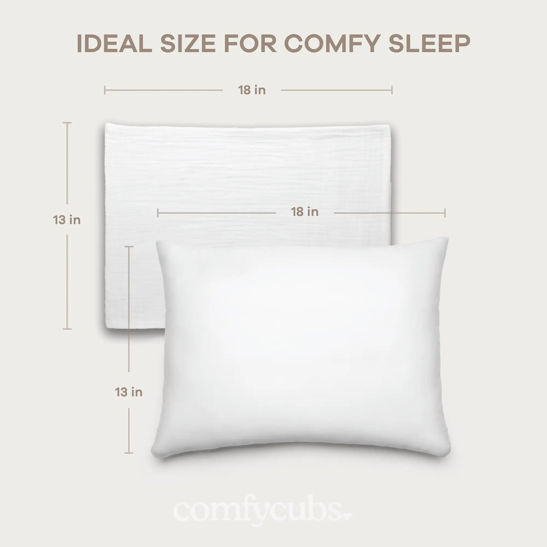 Comfy Cubs Toddler Pillows with Soft Muslin Pillow Case in White - 