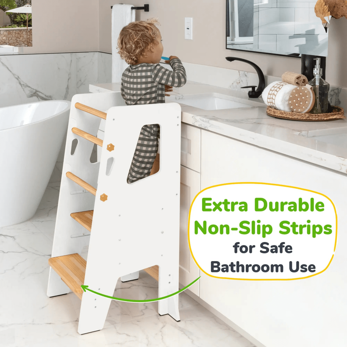 Ocodile.com Toddler Standing Tower with Safe Climbing Bars for Independent Learning - 