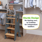 Ocodile.com Toddler Standing Tower with Safe Climbing Bars for Independent Learning - 