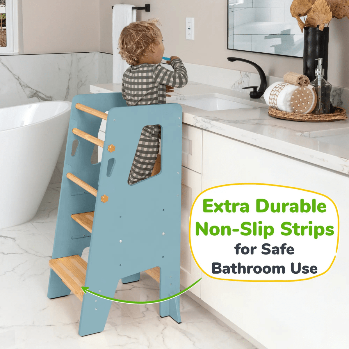 Ocodile.com Toddler Standing Tower with Safe Climbing Bars for Independent Learning - 