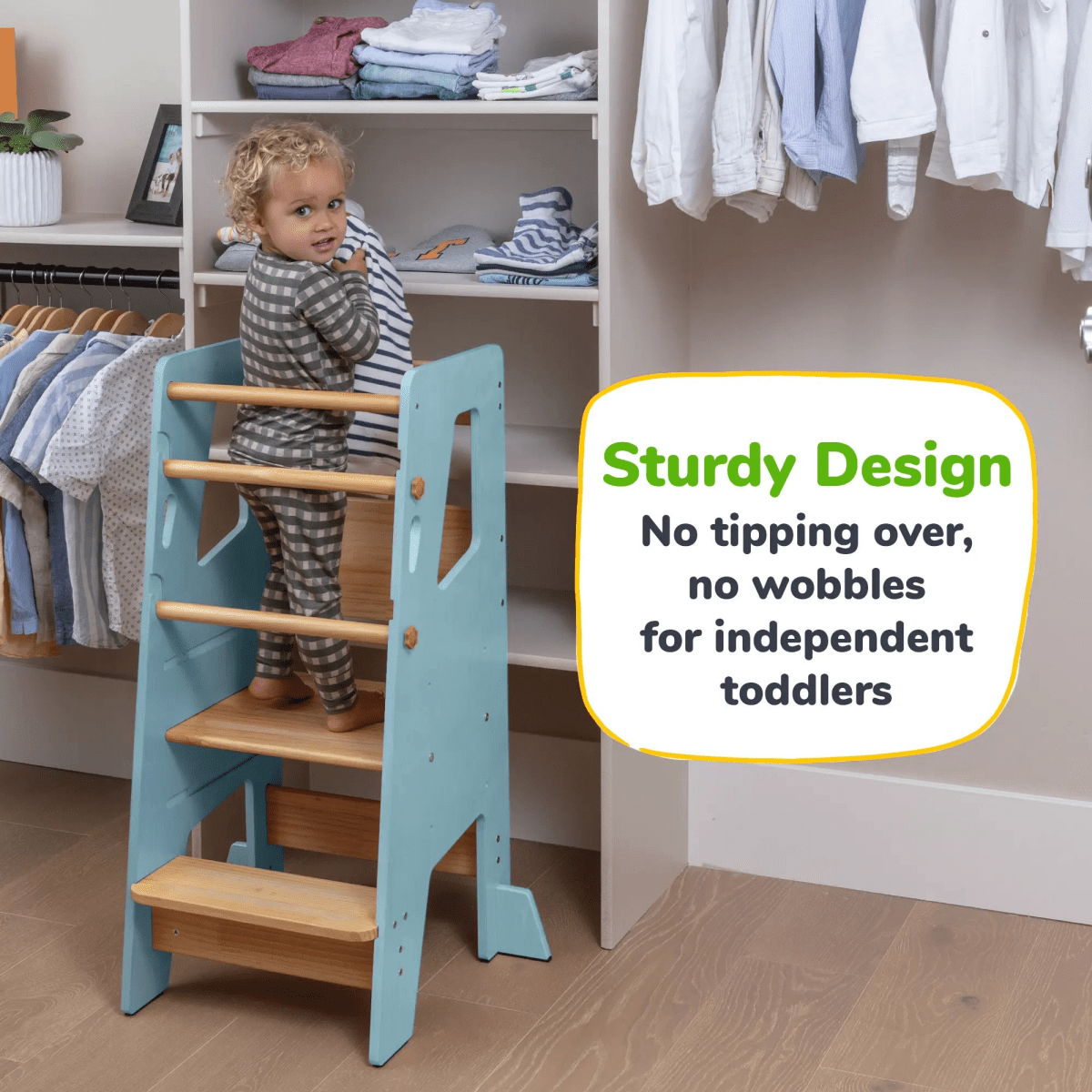 Ocodile.com Toddler Standing Tower with Safe Climbing Bars for Independent Learning - 