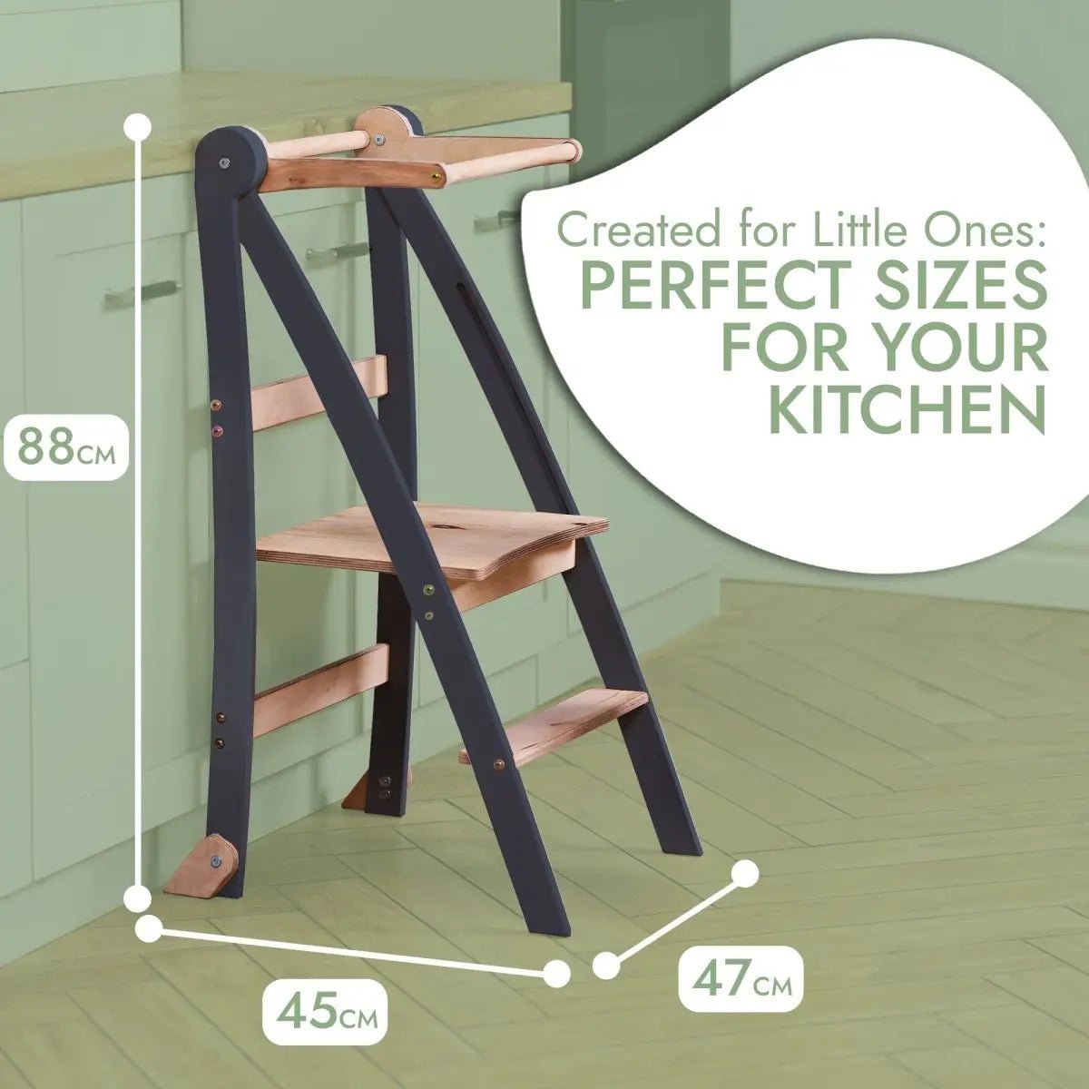 Goodevas Toddler Step Tower - A Step Stool for Kids in Graphite - Everetts Place Boutique - 