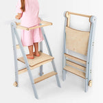 Goodevas Toddler Tower: Foldable Step Stool for Toddlers - Gray - 