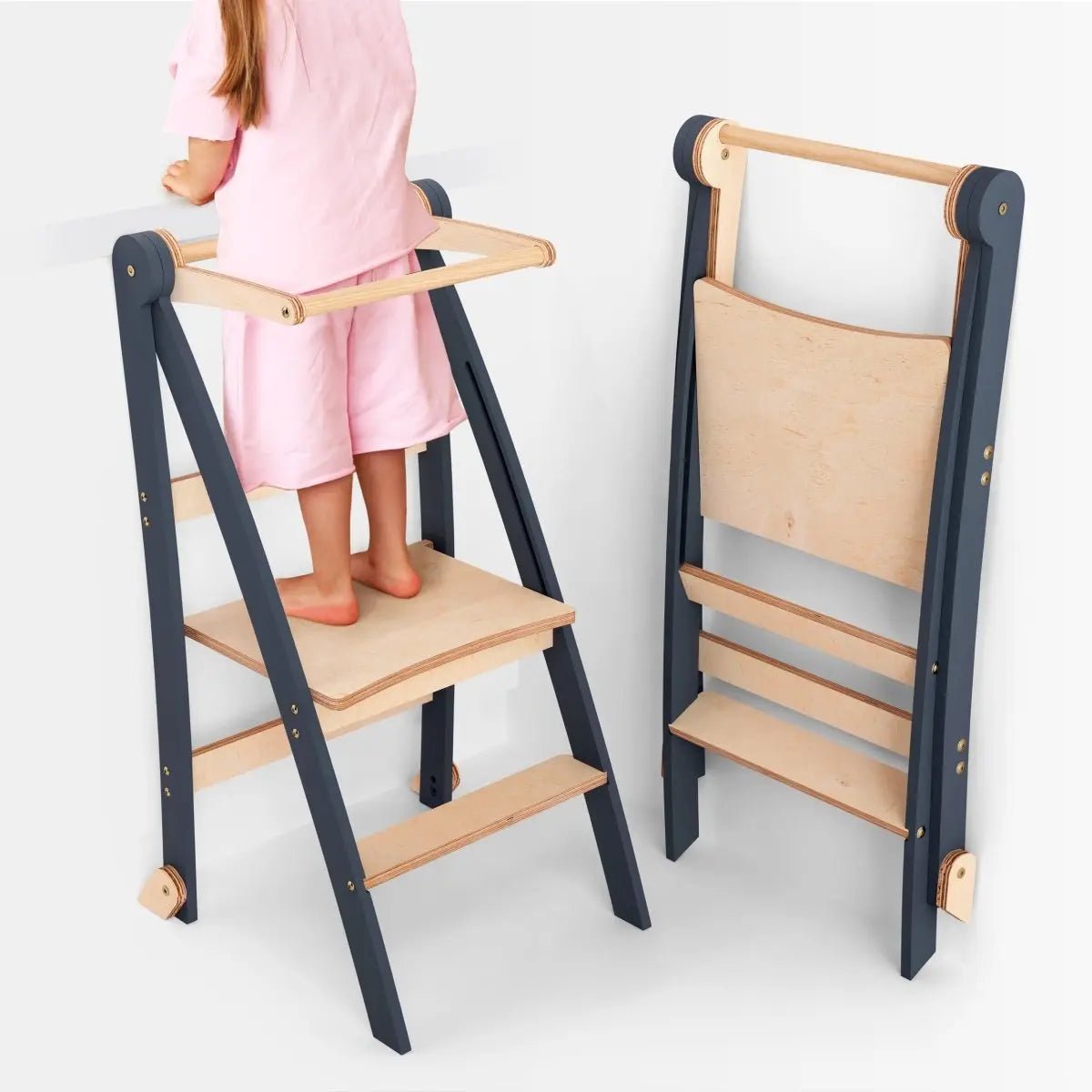 Goodevas Toddler Tower: Step stool for Kids - Graphite - Everetts Place