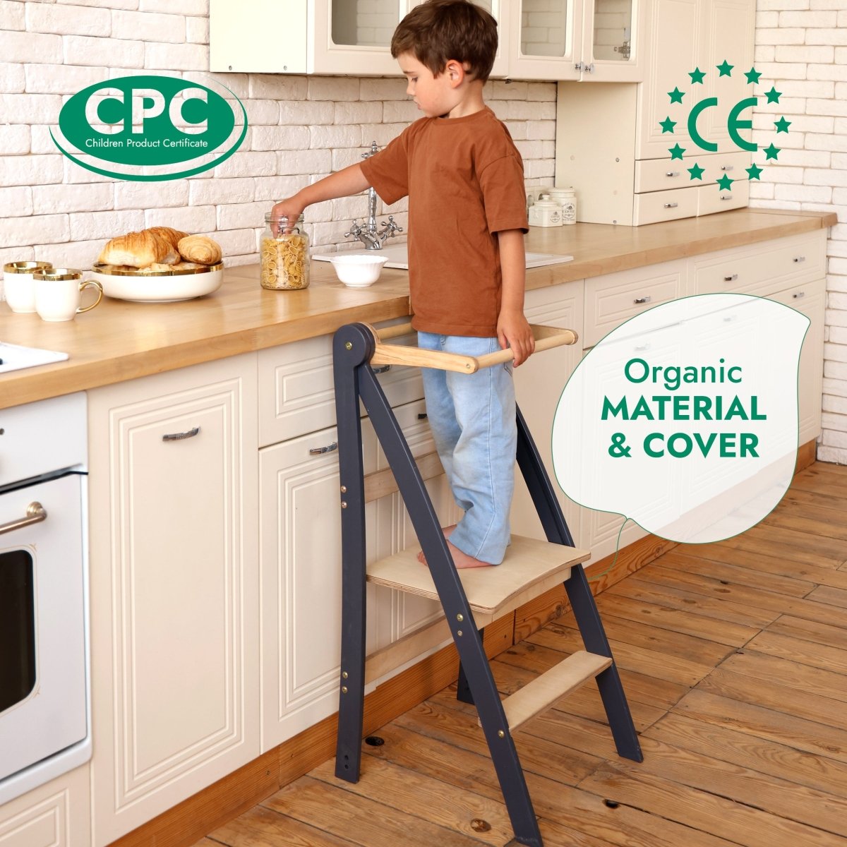 Goodevas Toddler Tower: Step stool for Kids - Graphite - Everetts Place
