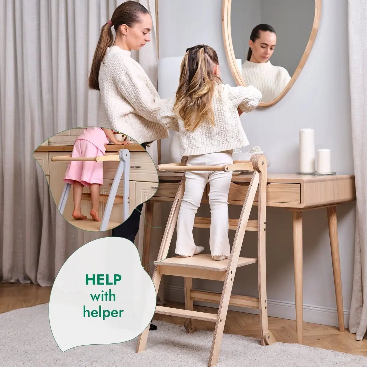 Goodevas Toddler Tower: Step stool for Kids - Graphite - Everetts Place