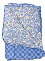 Reversible Blue Bonnet & Checkered Toddler Bamboo Blanket | Soft 2.0 TOG Cozy Blanket by Rayn’s Tiny Stitches