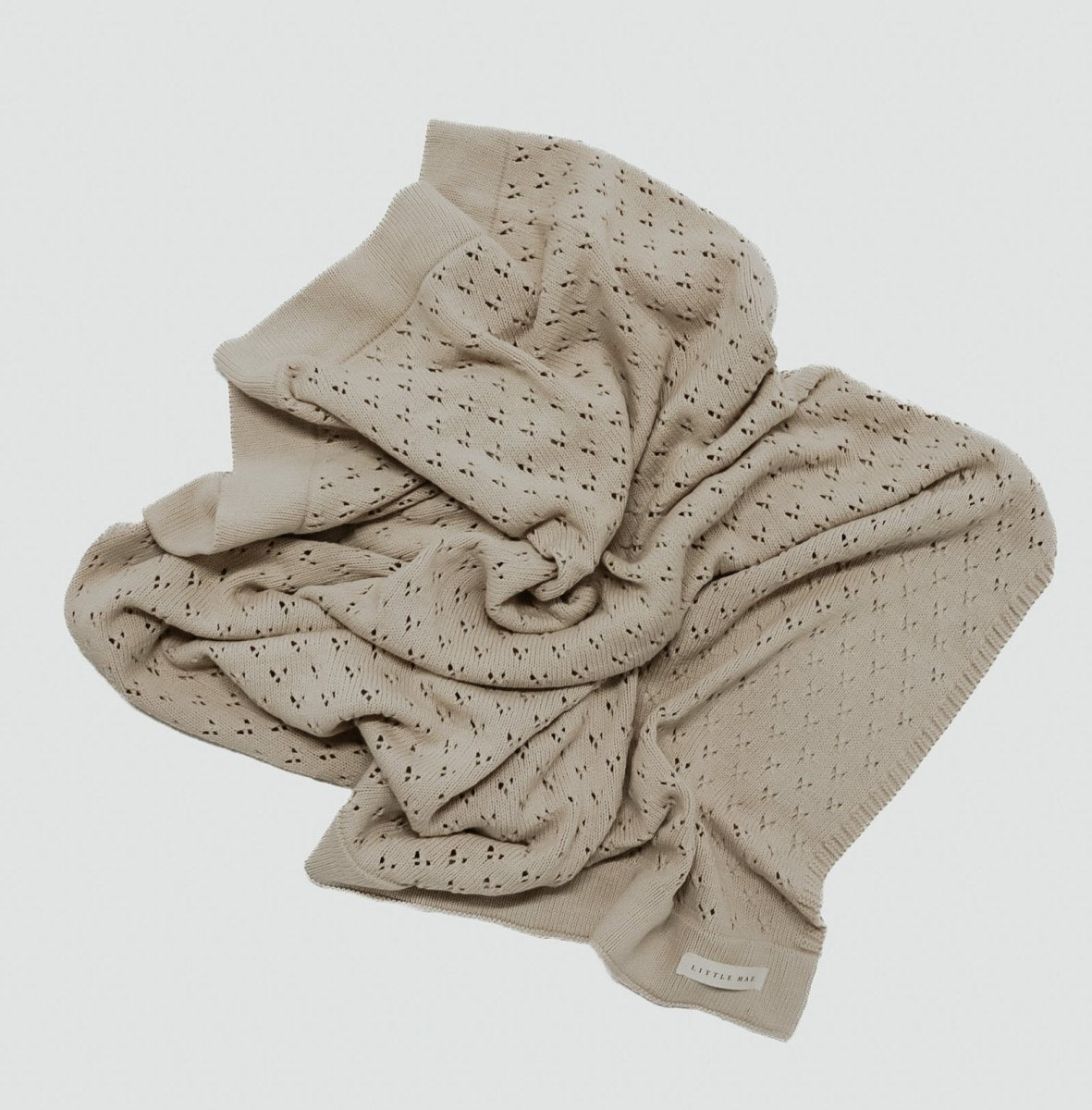 Little Mae & Co Toffee Pointelle Knit Baby Blanket By Little Mae Co - Everetts Place Boutique - 