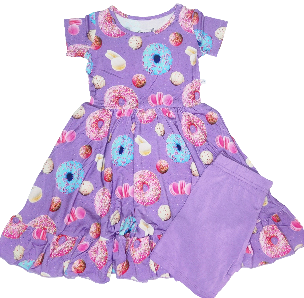 Dragonfly Dreams Bamboo Too Sweet Twirl Dress with Pockets & Shorts Set