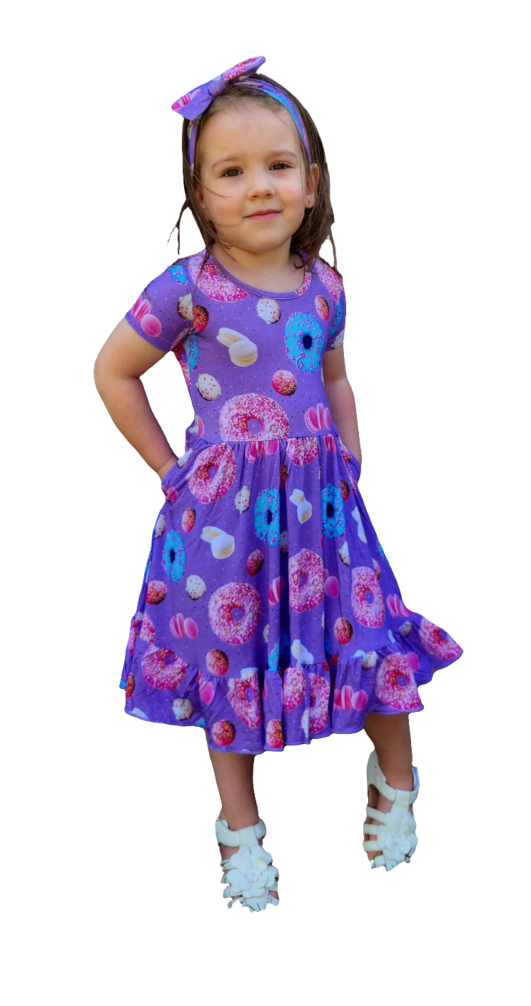 Dragonfly Dreams Bamboo Too Sweet Twirl Dress with Pockets & Shorts Set